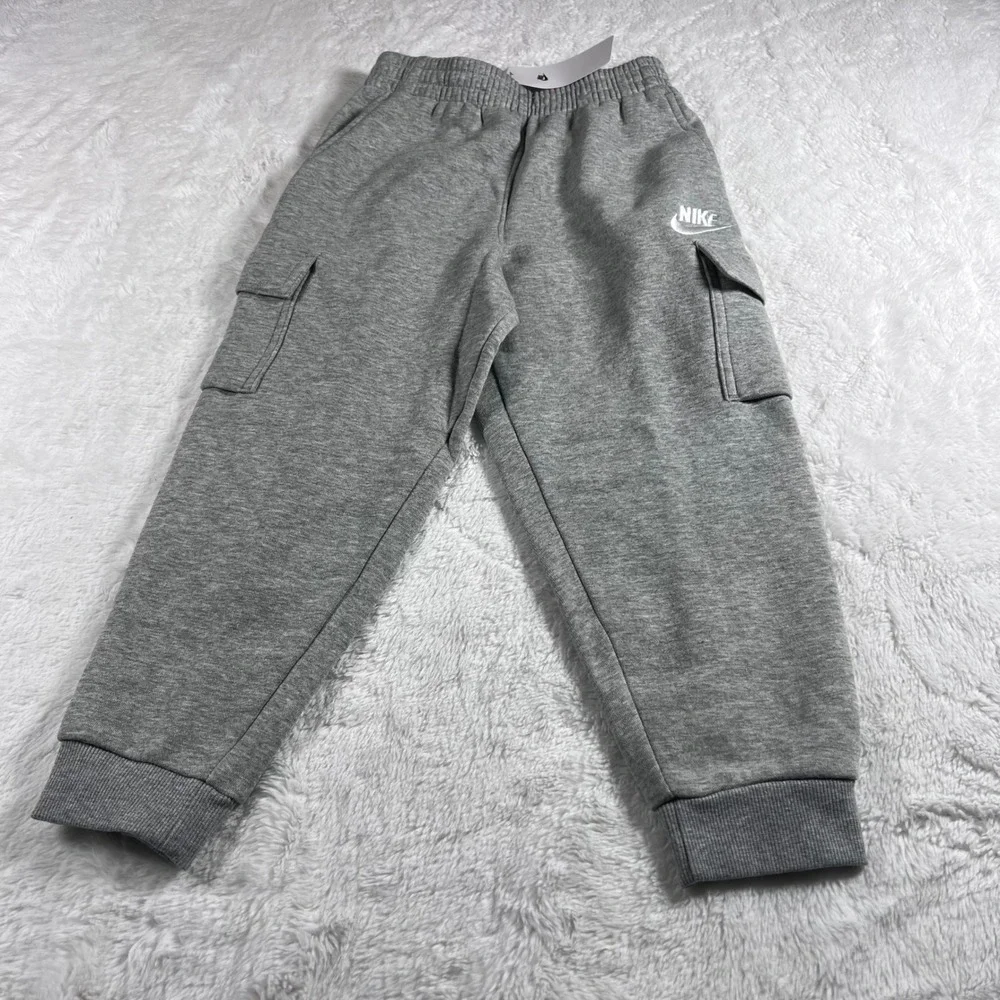 Nike Child Size 6 DK Grey Heather Cargo‎ Jogger Sweatpants 86L092-042 NWT